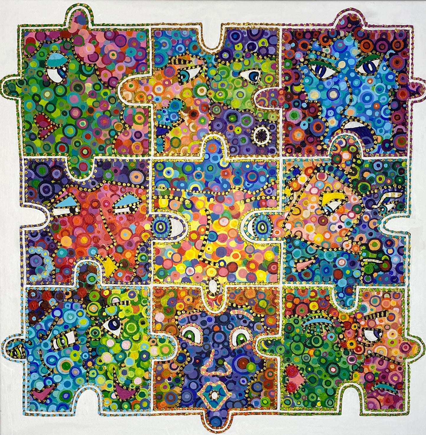 PUZZLED PEOPLE – Original Contemporary Painting by Kasia Laskowska