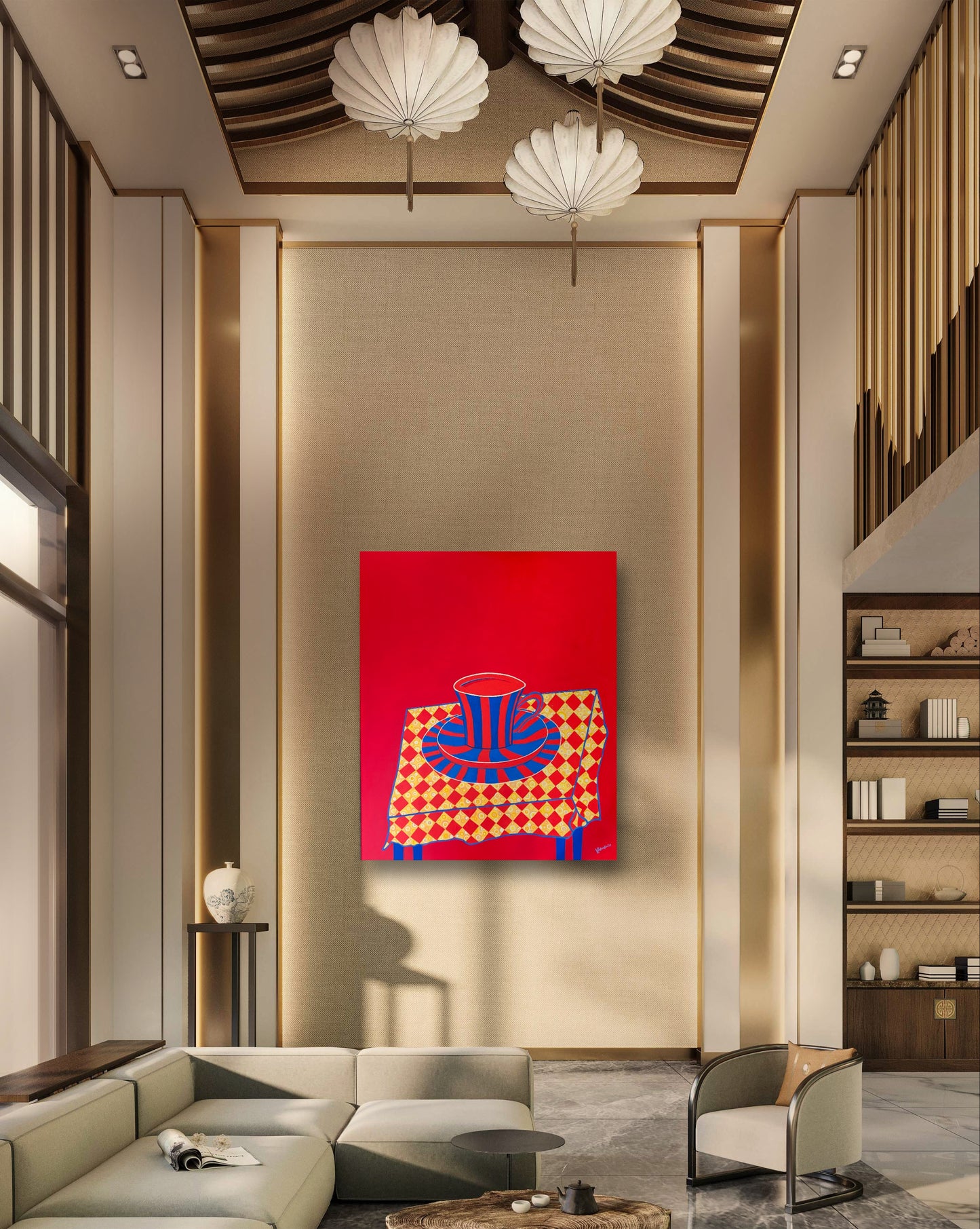 TEA TIME  - THE CUP – Originales zeitgenössisches Gemälde von Kasia Laskowska