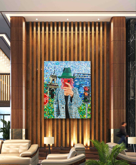 INFLUENCER – Originales zeitgenössisches Gemälde von Kasia Laskowska