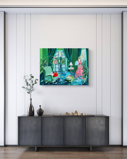 RED BAG - Originales zeitgenössisches Gemälde von Kasia Laskowska