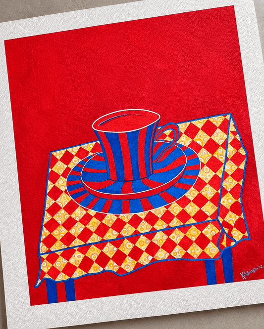 CZAS NA HERBATĘ - FILIŻANKA - limitowany print kolekcjonerski - Kasia Laskowska Art