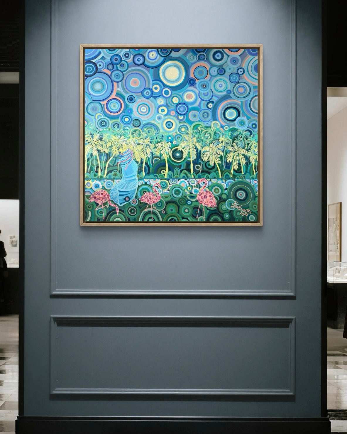 WOMAN STANDING BY THE RIVER – Original Contemporary Painting by Kasia Laskowska (Kopia)