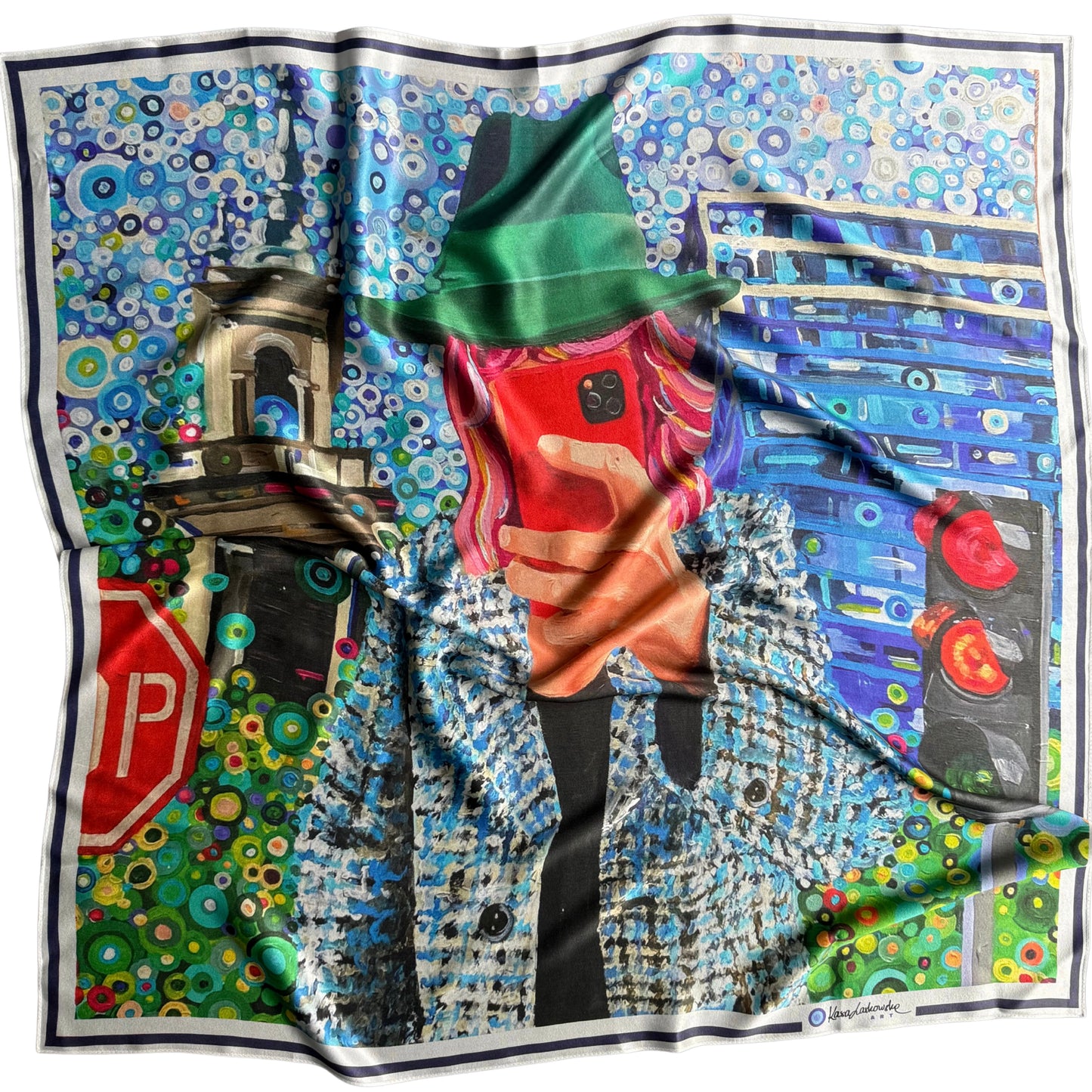 INFLUENCER — Art Silk Scarf (90×90 cm)