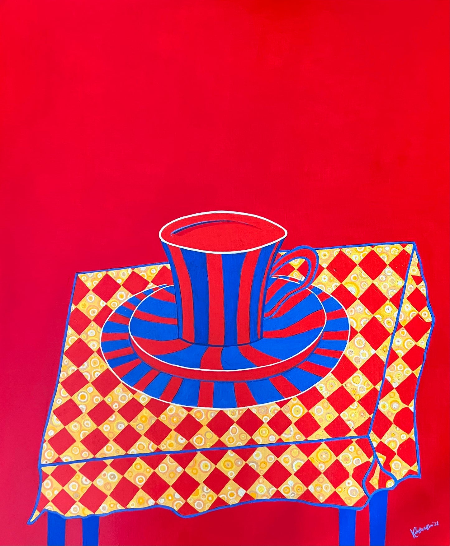 TEA TIME  - THE CUP – Originales zeitgenössisches Gemälde von Kasia Laskowska