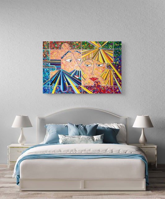 FALLING IN LOVE – Originales zeitgenössisches Gemälde von Kasia Laskowska