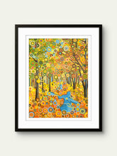 KAJAKARZE – limitowany print kolekcjonerski - Kasia Laskowska Art – w czarnej ramie, zawieszony na jasnej ścianie