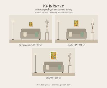 KAJAKARZE – limitowany print kolekcjonerski, formaty bez oprawy: PUNCTUM, CIRCULUS, ORBIS – Kasia Laskowska Art