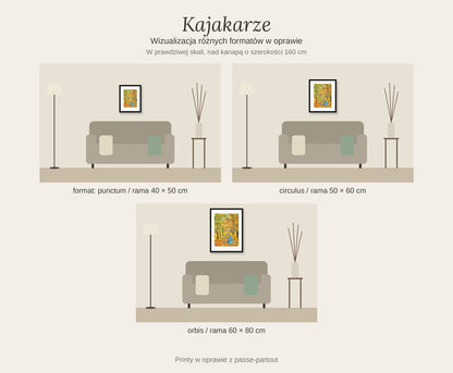 KAJAKARZE – limitowany print kolekcjonerski, formaty w oprawie: PUNCTUM, CIRCULUS, ORBIS – Kasia Laskowska Art